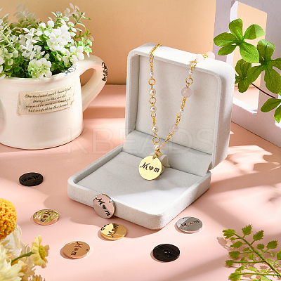 8Pcs 4 Colors Mother's Day Ion Plating(IP) 304 Stainless Steel Pendants STAS-PH0003-95-1