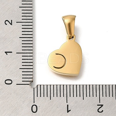 304 Stainless Steel Heart Pendants with Rhinestone STAS-Z103-01G-03-1