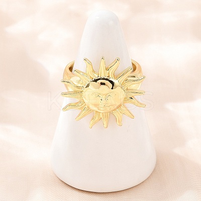 Brass Adjustable Cuff Open Rings RJEW-C145-03G-1
