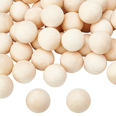 Natural Wooden Round Ball WOOD-PH0008-93-25mm-1