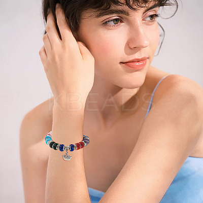 36Pcs 12 Colors Alloy Clay Pave Rhinestone European Beads ALRI-TA0001-30-1