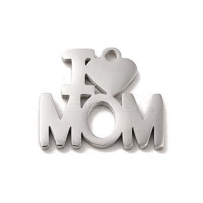 Non-Tarnish Mother's Day Theme 304 Stainless Steel Pendants STAS-E171-03P-05-1