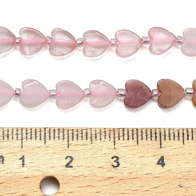 5 Styles Synthetic Cherry Quartz Glass & Natural Strawberry Quartz & Mookaite & Rhodonite & Rose Quartz Beads Strands G-F811-A01-01-1