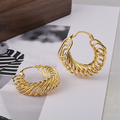 Brass Hoop Earring for Women LS-EJEW-L288-001G-1