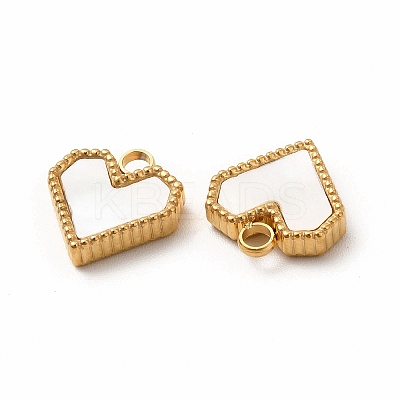 PVD Vacuum Plating 304 Stainless Steel Heart Charms STAS-A076-07G-1
