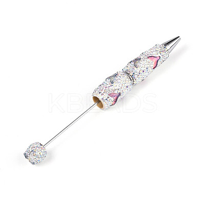 Fishtail Resin & Polymer Clay Pave Rhinestone Ball-Point Pen AJEW-T013-05M-1