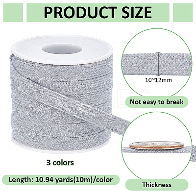 3 Bundles 3 Colors Polyester-Cotton Ribbon OCOR-BC0008-66A-1