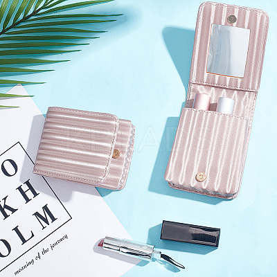 PU Leather Lipstick Case with Mirror CON-WH0088-51A-1
