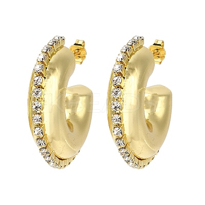 Rack Plating Brass Donut Stud Earrings EJEW-D073-06G-1