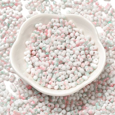 Two Tone Baking Paint Glass Seed Beads SEED-F005-01A-08-1