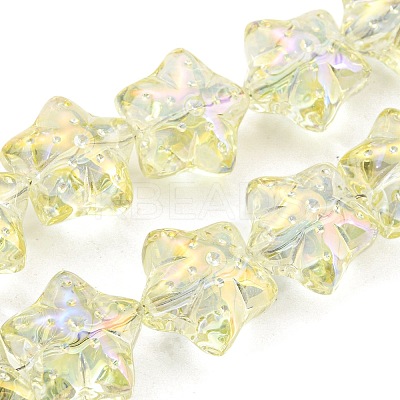 Full Rainbow Plated Electroplate Transprarent Glass Beads Strands EGLA-G037-07A-FR01-1