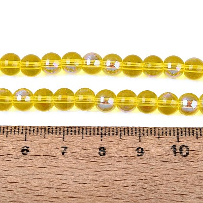Transparent Electroplate Glass Beads Strands EGLA-Q132-6MM-01A-02-1