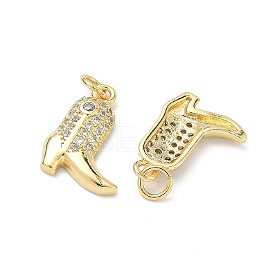 Brass Micro Pave Cubic Zirconia Pendants KK-P345-65G-1