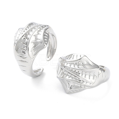 Brass Open Cuff Rings for Women RJEW-D016-05P-1
