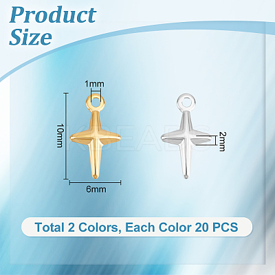 40Pcs 2 Colors Brass Charms KK-UN0001-59-1