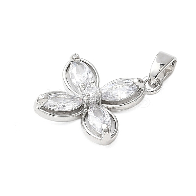 Brass Micro Pave Cubic Zirconia Pendants KK-D357-14B-P-1