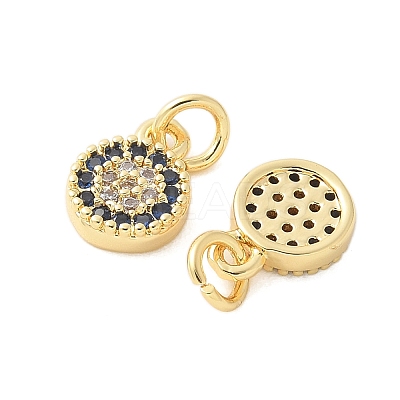 Brass Micro Pave Cubic Zirconia Charms KK-U056-39G-1