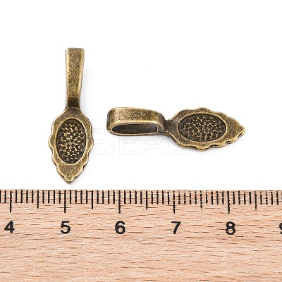 Tibetan Style Alloy Glue-on Flat Pad Bails TIBEB-LF10728YKG-AB-LF-1