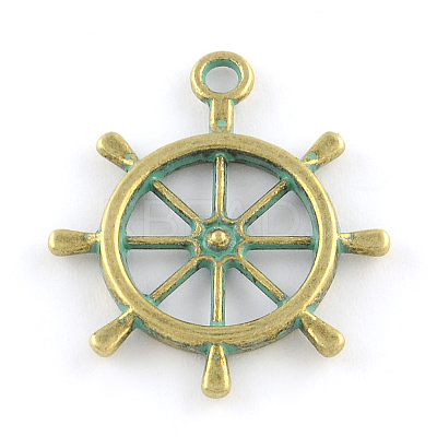 Helm Zinc Alloy Pendant Rhinestone Settings PALLOY-R065-101-FF-1