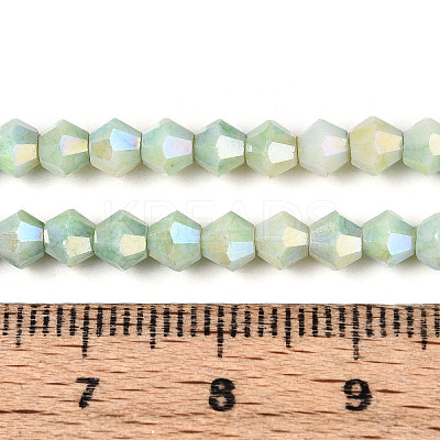 Anti-Tarnish Electroplate Bicone Glass Beads Strands EGLA-T021-4mm-16-09-1
