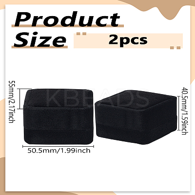 Square Flocking Finger Ring Packing Boxes with Flip Lids CON-WH0085-138A-1