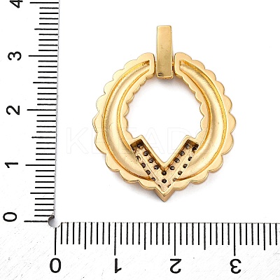 Brass Micro Pave Cubic Zirconia Pendants KK-V009-19G-1