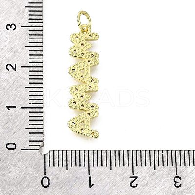 Mother's Day Brass Micro Pave Cubic Zirconia Pendants KK-V007-26G-1