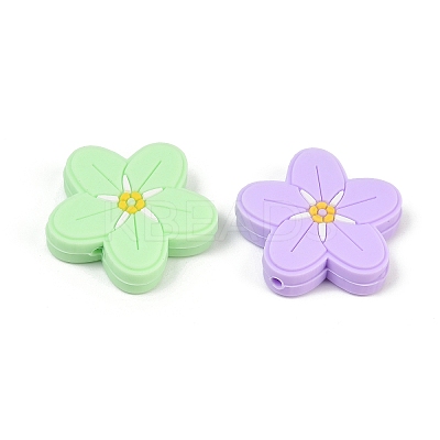Flower Food Grade Silicone Focal Beads SIL-A011-02B-1