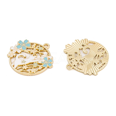 Rack Plating Alloy Enamel Pendants FIND-A040-07B-01G-1
