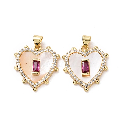 Brass Micro Pave Cubic Zirconia Pendants ZIRC-F134-22G-03-1