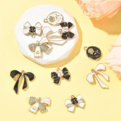 16Pcs 8 Styles Alloy Enamel Charms ENAM-YW0006-97-1