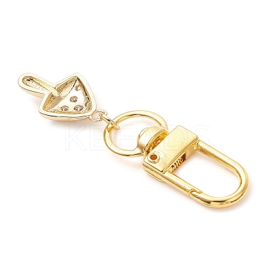 Mushroom Brass Micro Pave Cubic Zirconia Pendant Decorations HJEW-JM03953-1