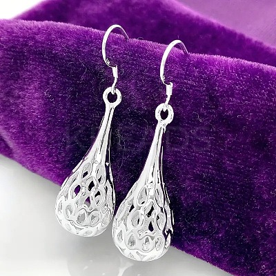 Hollow Teardrop Alloy Dangle Earrings FS-WGBABE9-01-1