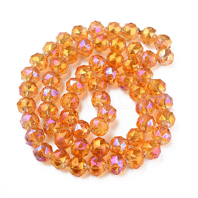 Electroplate Transparent Glass Beads Strands X-EGLA-N002-34B-C08-1