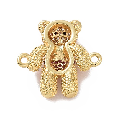 Brass Micro Pave Cubic Zirconia Connector Charms ZIRC-P107-01G-1
