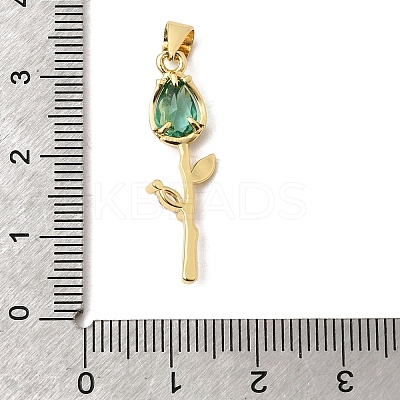 Brass Pave Cubic Zirconia Pendants KK-A296-50G-03-1