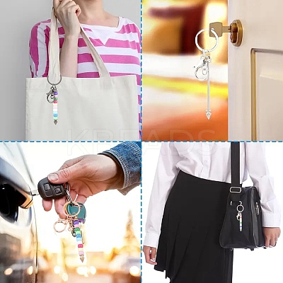10Pcs Alloy Bar Beadable Keychain for Jewelry Making DIY Crafts KEYC-YW0001-29RG-1