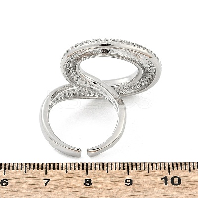 Brass Micro Pave Clear Cubic Zirconia Cuff Rings for Women Men RJEW-Z080-04P-1