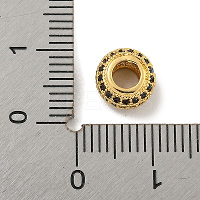Brass Micro Pave Black Cubic Zirconia Beads KK-G493-49G-01-1