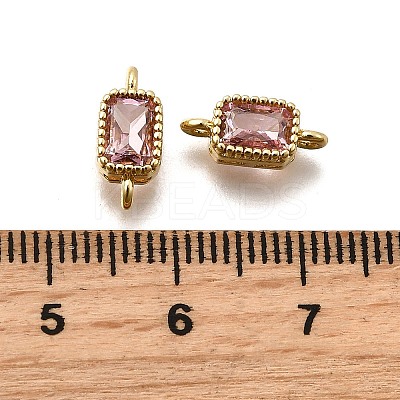 Real 18K Gold Plated Brass Micro Pave Cubic Zirconia Links Connectors ZIRC-L100-009G-06-1