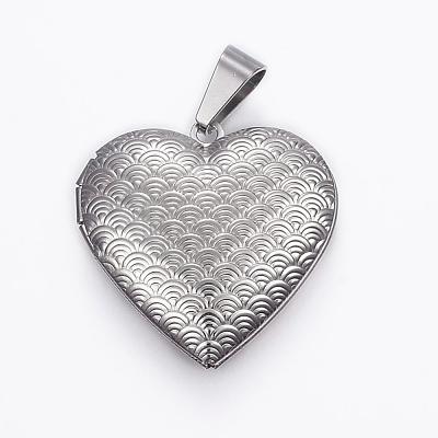 Tarnish Resistant 316 Stainless Steel Locket Pendants STAS-H389-25P-1