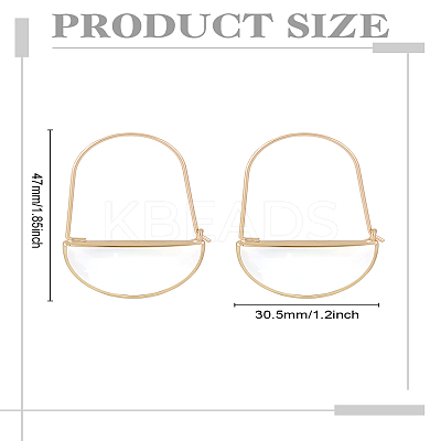 1 Pair Brass Glass Hoop Earrings for Women EJEW-LP0003-53C-1