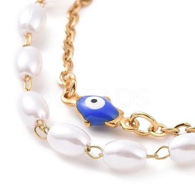 PVD Vacuum Plating 304 Stainless Steel Multi-strand Bracelets BJEW-E054-01G-E-1