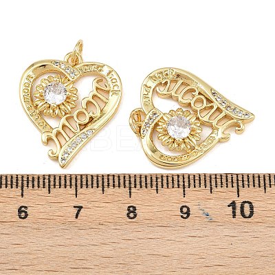 Mother's Day Brass Micro Pave Cubic Zirconia Pendants KK-L251-06G-02-1