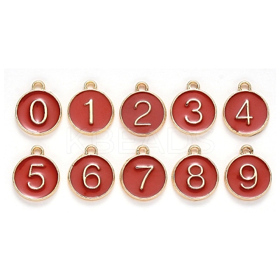 Light Gold Plated Alloy Enamel Charms ENAM-T010-03G-1