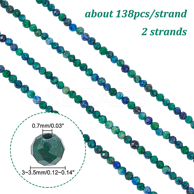 2 Strands Natural Chrysocolla & Lapis Lazuli Beads Strands G-DC0001-04-1