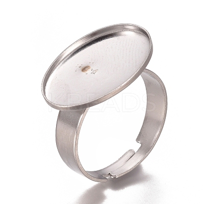 Tarnish Resistant Adjustable 201 Stainless Steel Finger Rings Components STAS-I137-10P-1