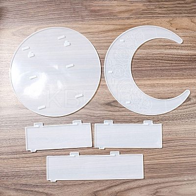 Moon Shape Floating Shelf DIY Silicone Molds Kit DIY-G093-02E-1