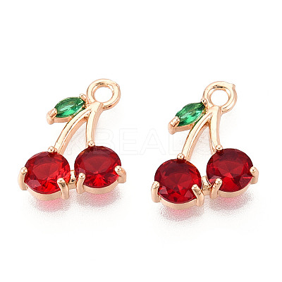 Brass Micro Pave Cubic Zirconia Pendants KK-T074-70KCG-02-1
