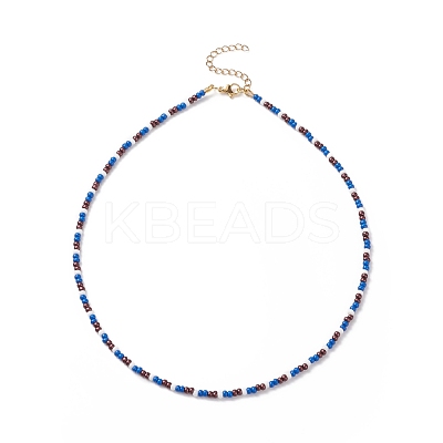 4Pcs 4 Colors Glass Seed Beaded Necklaces Set for Women NJEW-JN03950-1